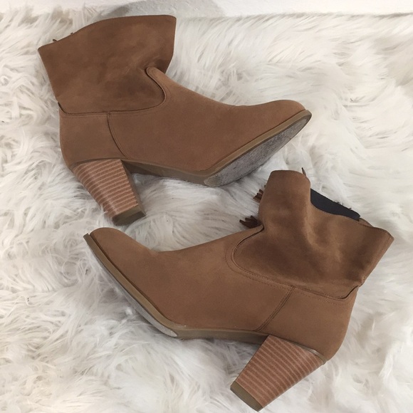 Rampage Frankey Tan 3” Heeled Fringe Ankle Boot 10 - Picture 13 of 15